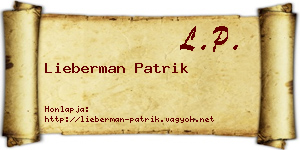 Lieberman Patrik névjegykártya